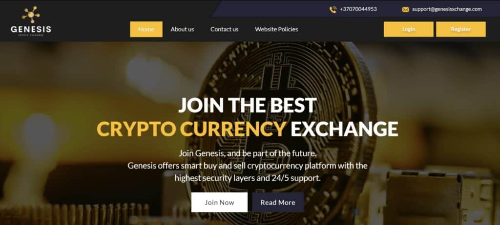 Genesis Exchange website
