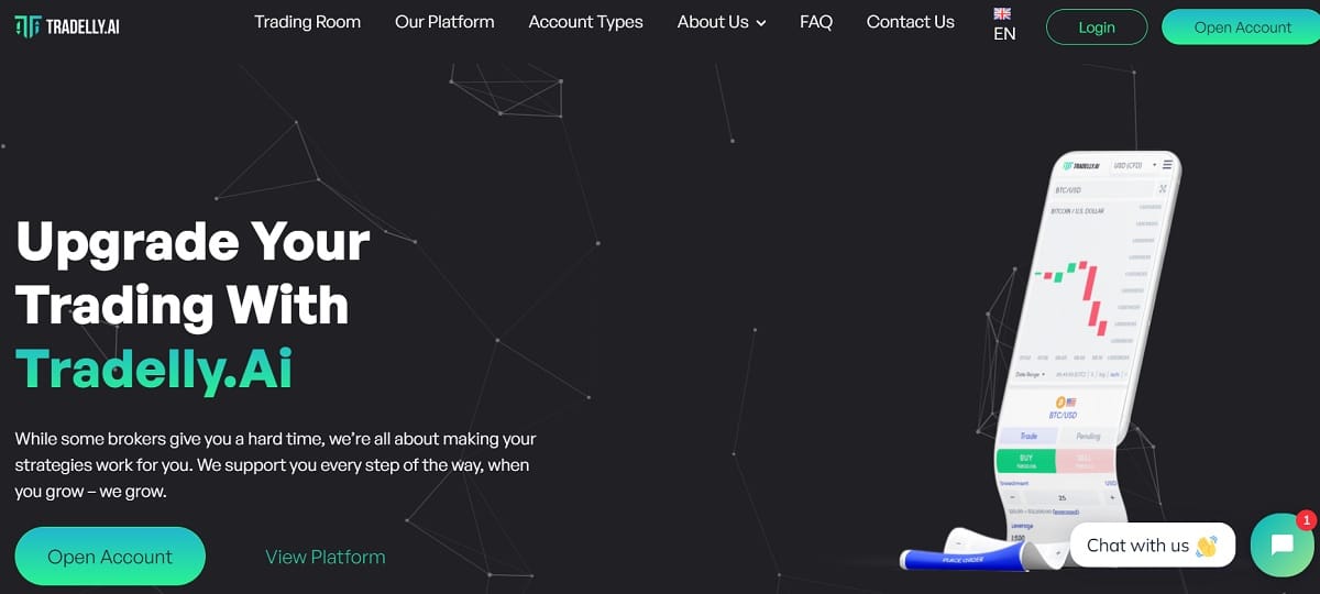 Tradelly AI Homepage